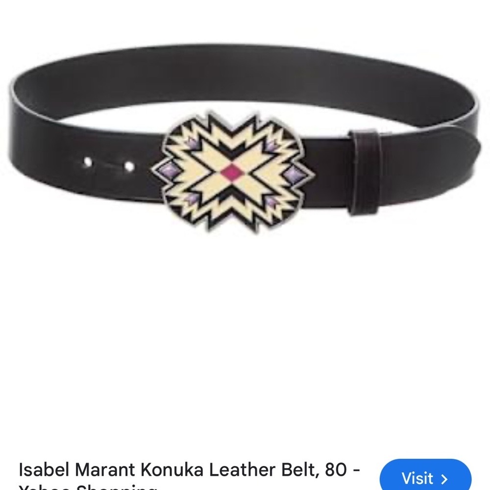 Isabel Marant Konuka Leather belt -Black (Size 80)